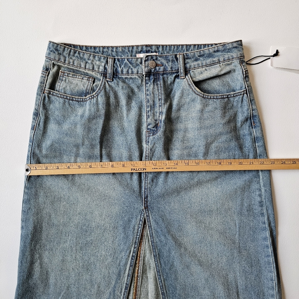 BDG Mandi Denim Maxi Skirt Blue Front Slit NWT XL Urban Outfitters - Picture 14 of 15